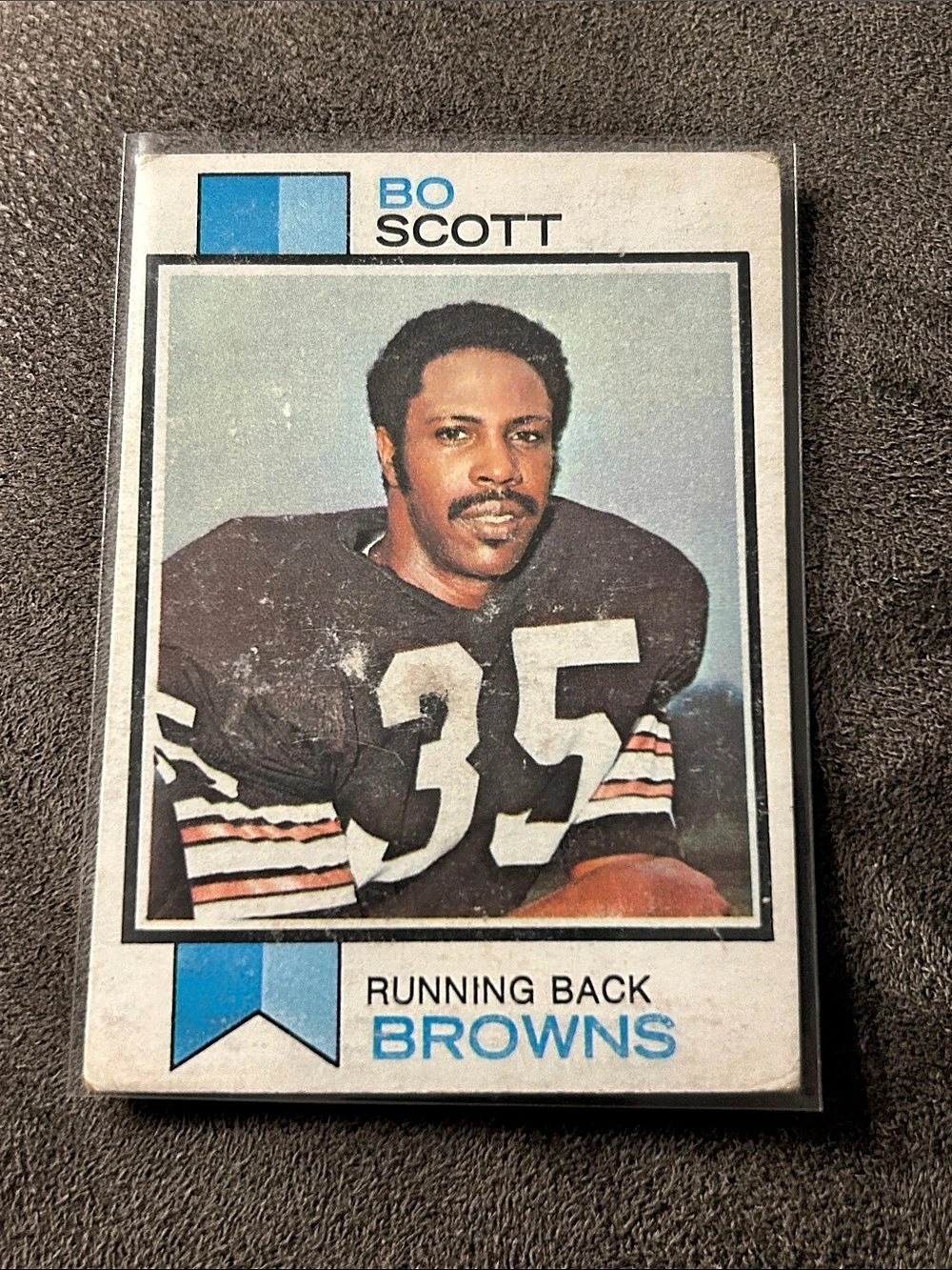 1973 Topps Football Card Bo Scott Cleveland Browns #509